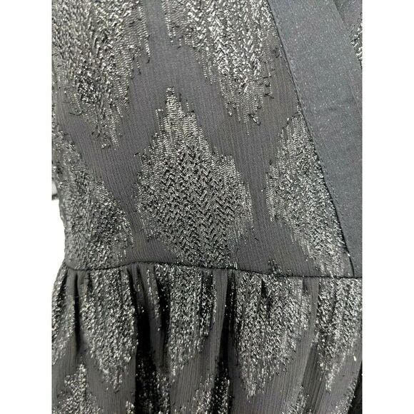 A Pea in the Pod Black Sparkle Shimmer Shirt Top Blouse Sz Medium Tie - Picture 5 of 10